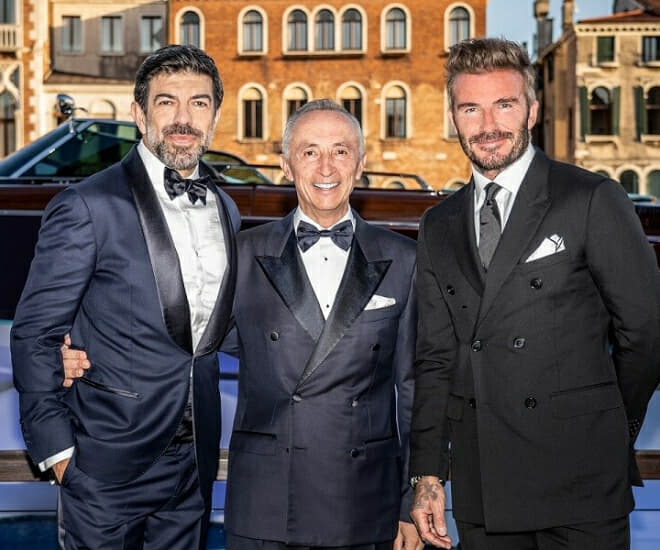 Pierfrancesco Favino, Alberto Galassi et David Beckham