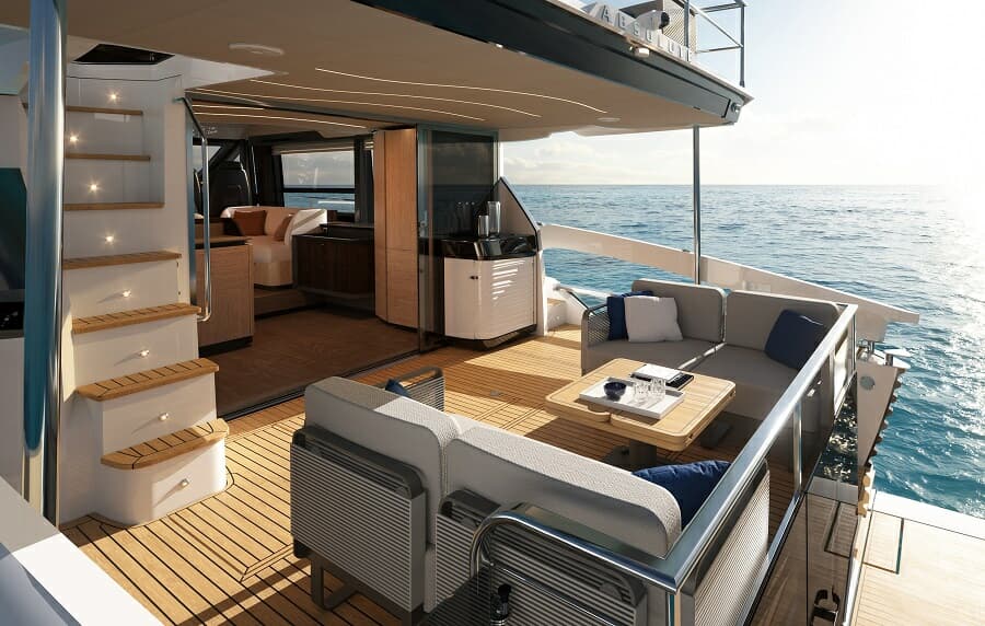 Absolute 52 Fly cockpit arrière