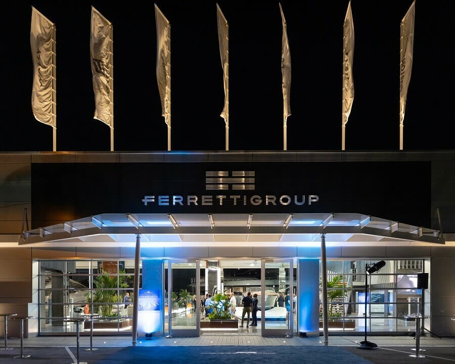 Le nouveau showroom du groupe Ferretti à Fort Lauderdale, en Floride.